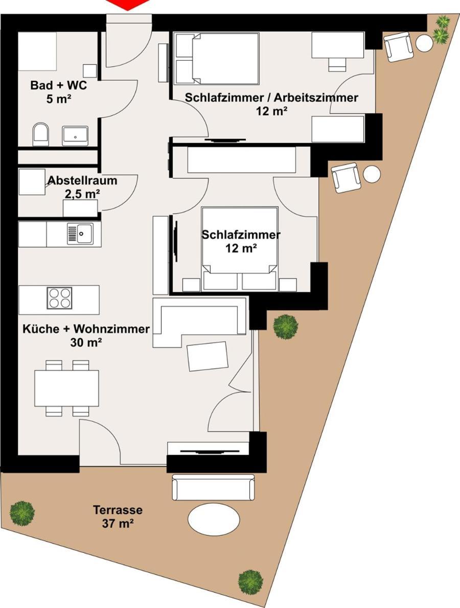 Luxusapartment Mit 40 Qm Terrasse, E-Parkplatz Und Parkplatz Грац Экстерьер фото